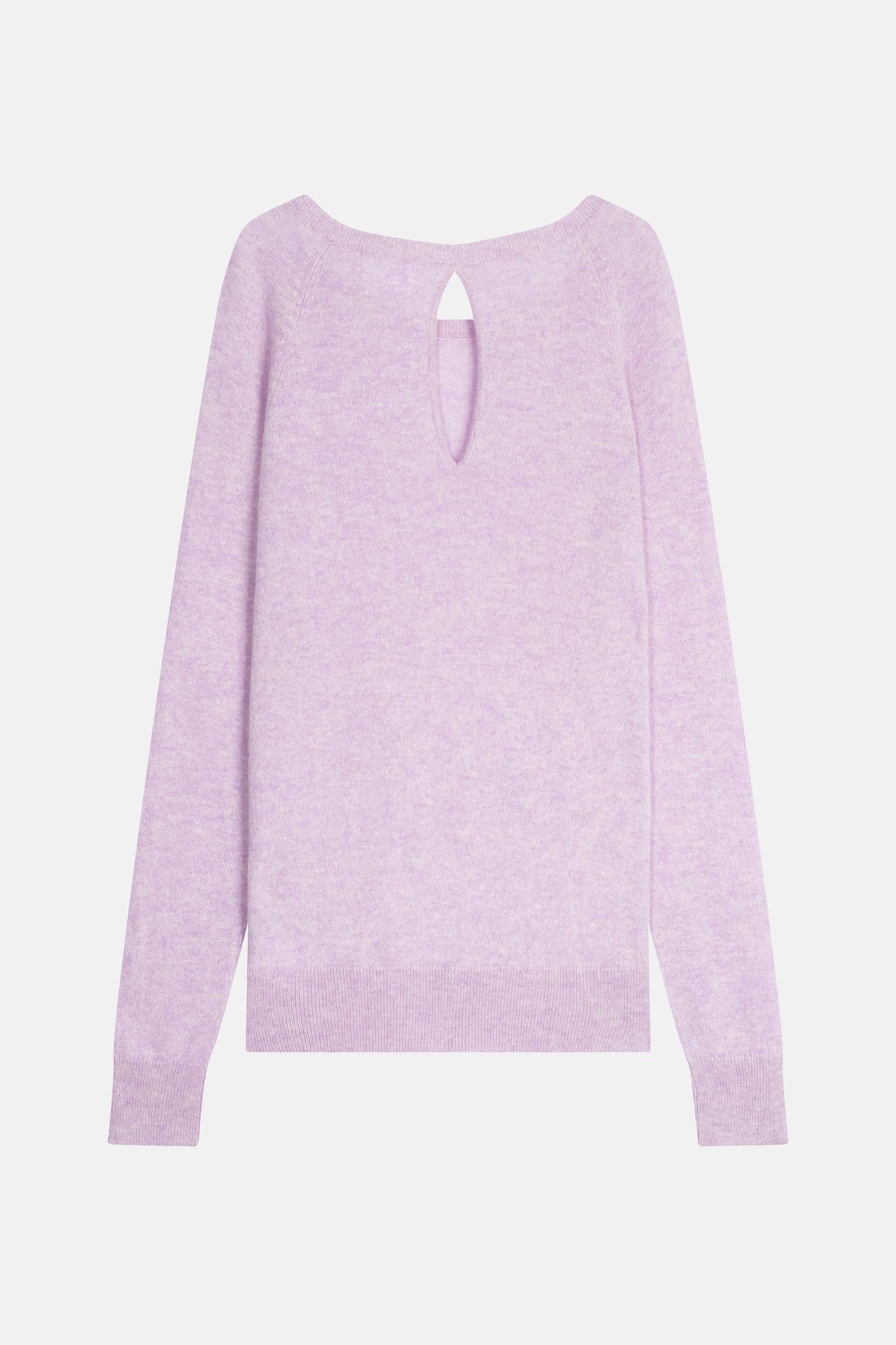DIBONA mauve mottled boat-neck sweater 100% cashmere