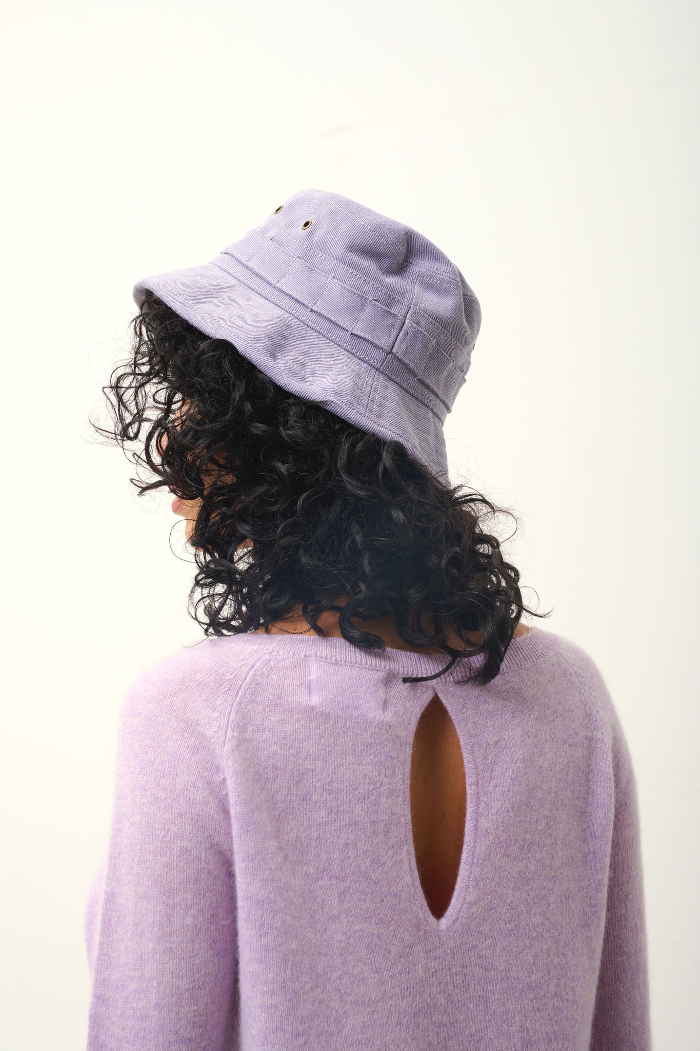 DIBONA mauve mottled boat-neck sweater 100% cashmere