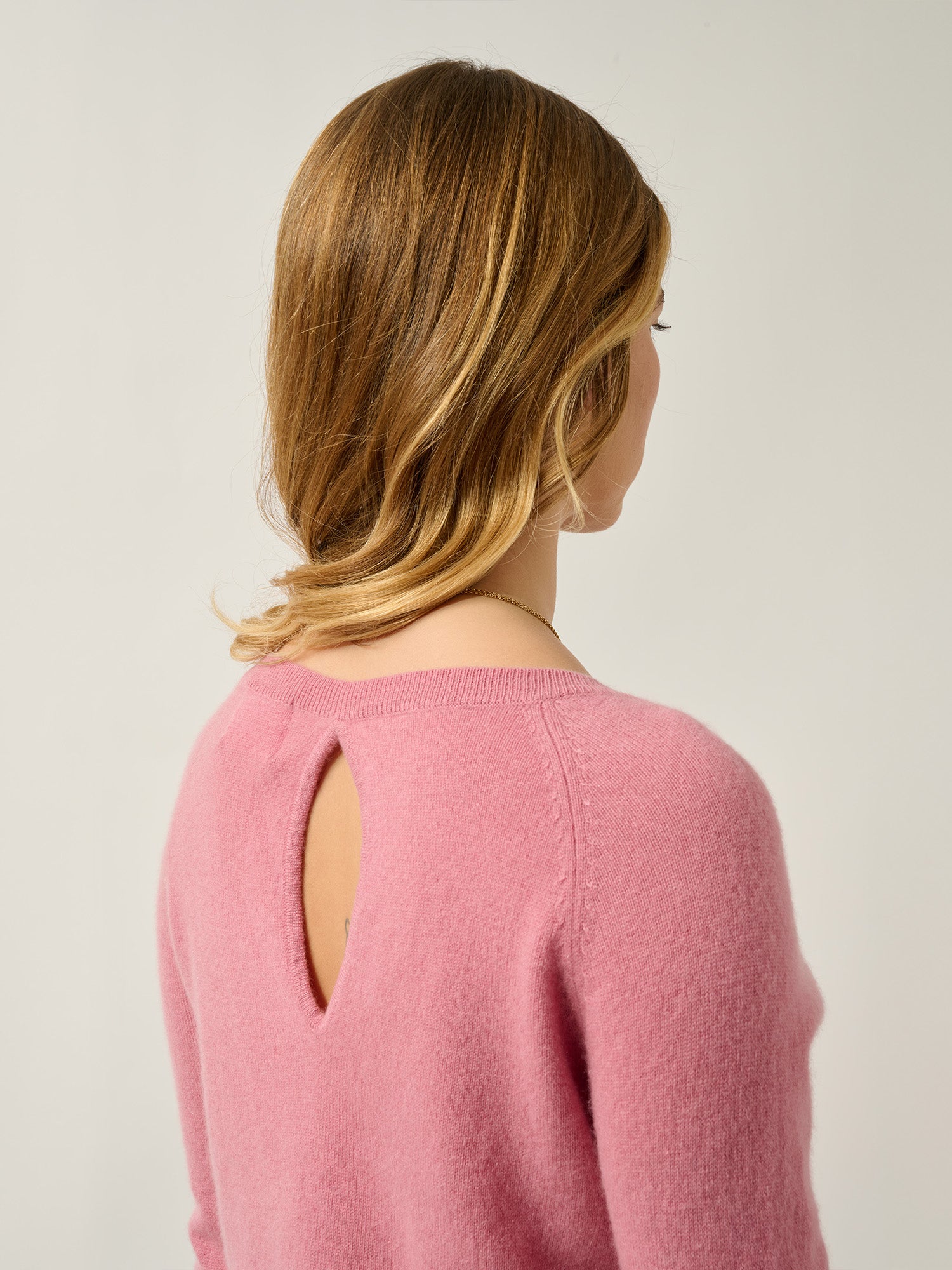 DIBONA Pullover Boot-Kragen Tropfen Rücken Petal 100% Kaschmir