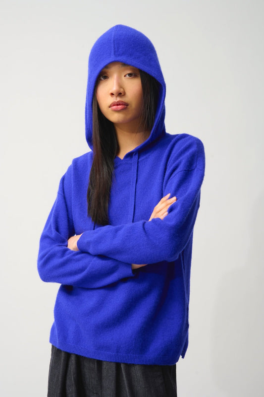DORTE Kapuzenpullover Indigo 100% Kaschmir