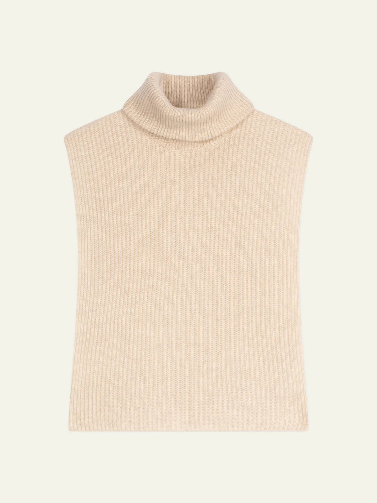 SIV Poncho Ouvert Col Roulé 4 Fils Avoine