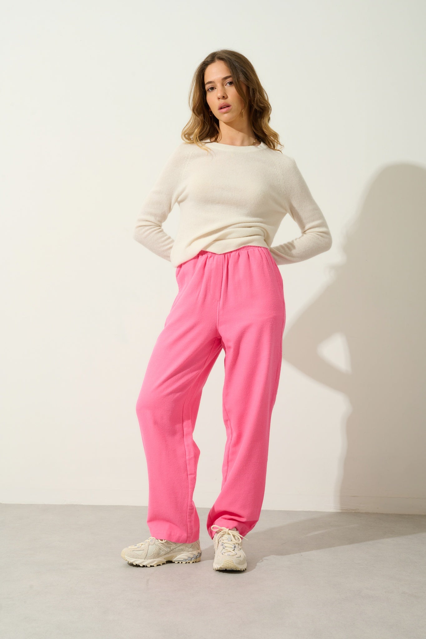 ECRIN pull col rond ivoire 100% cachemire