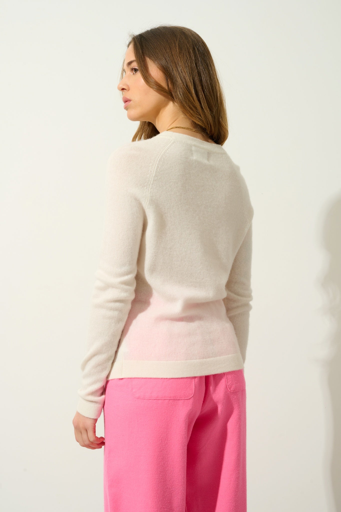 ECRIN pull col rond ivoire 100% cachemire