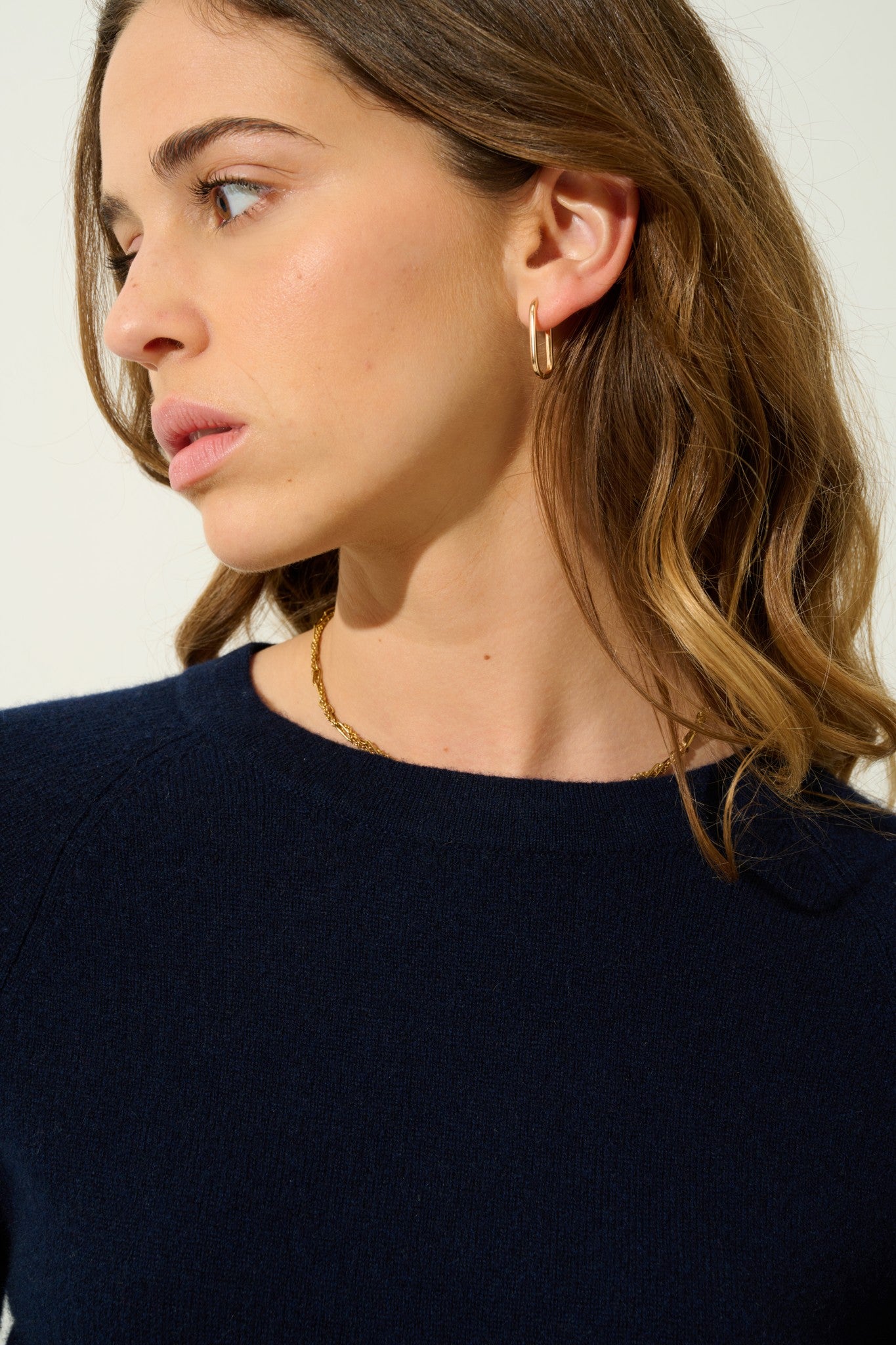 ecrin pull col rond navy 100% cachemire