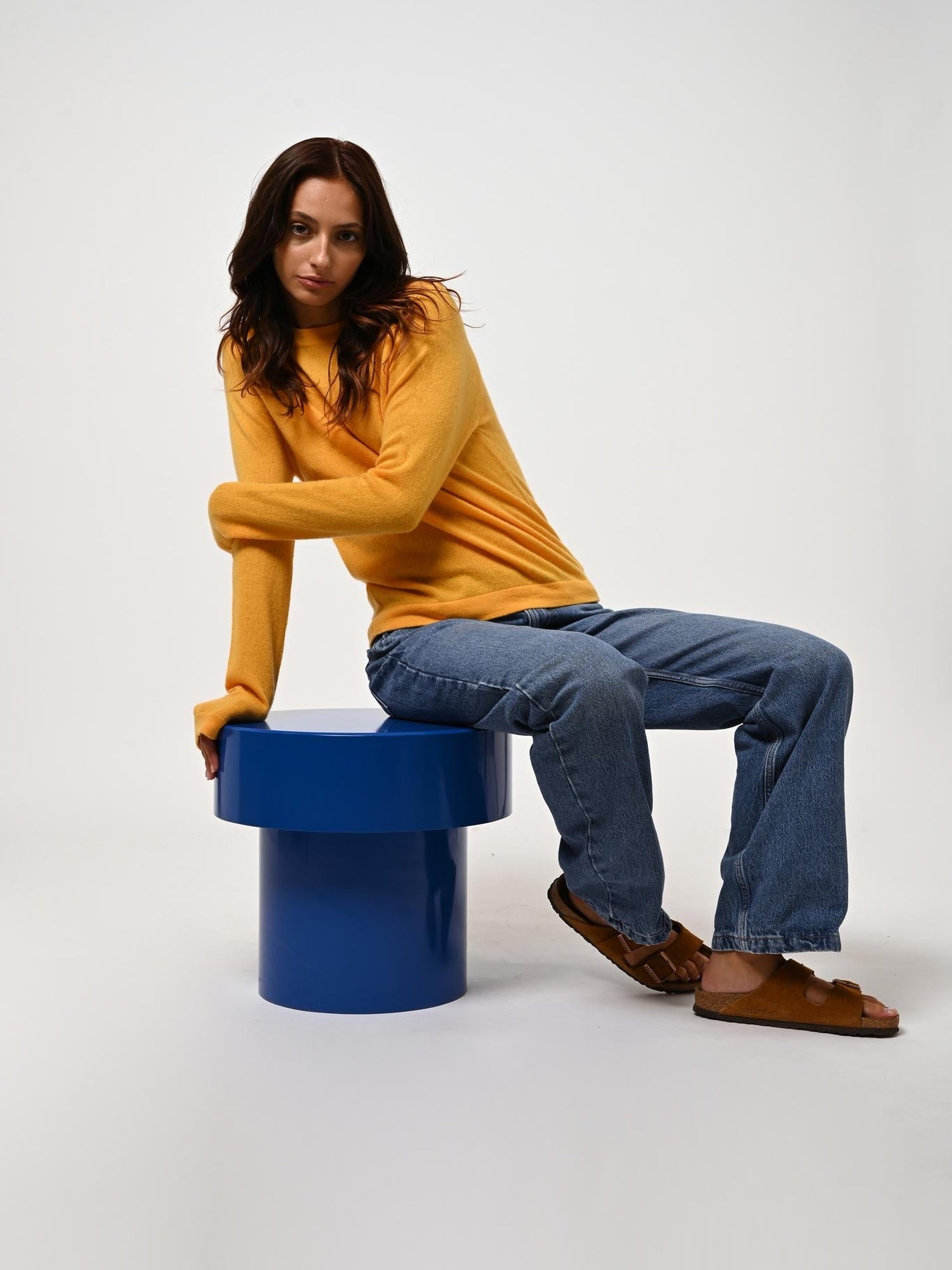 ECRIN Pullover mit Rundhalsausschnitt Mönchspfeffer 100% Kaschmir