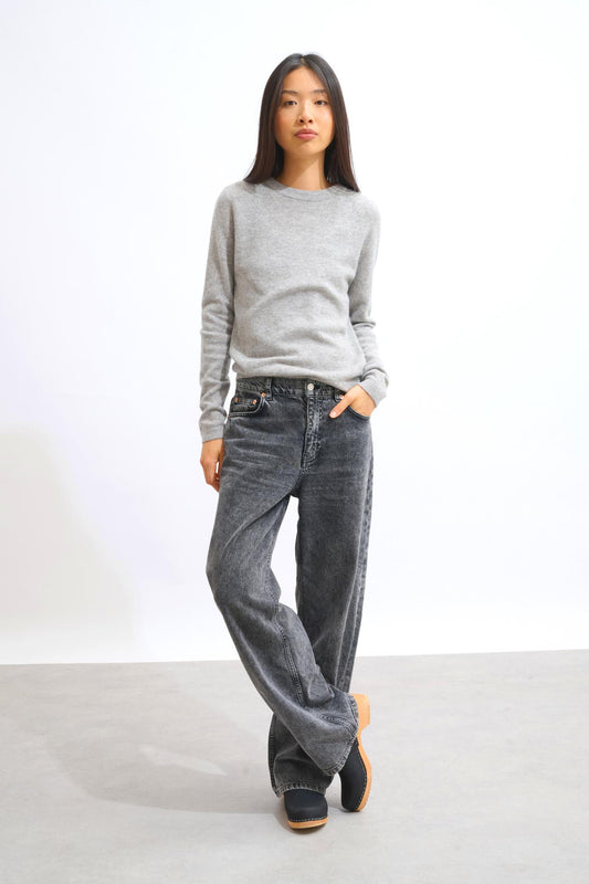 ECRIN pull col rond nuage chiné 100% cachemire