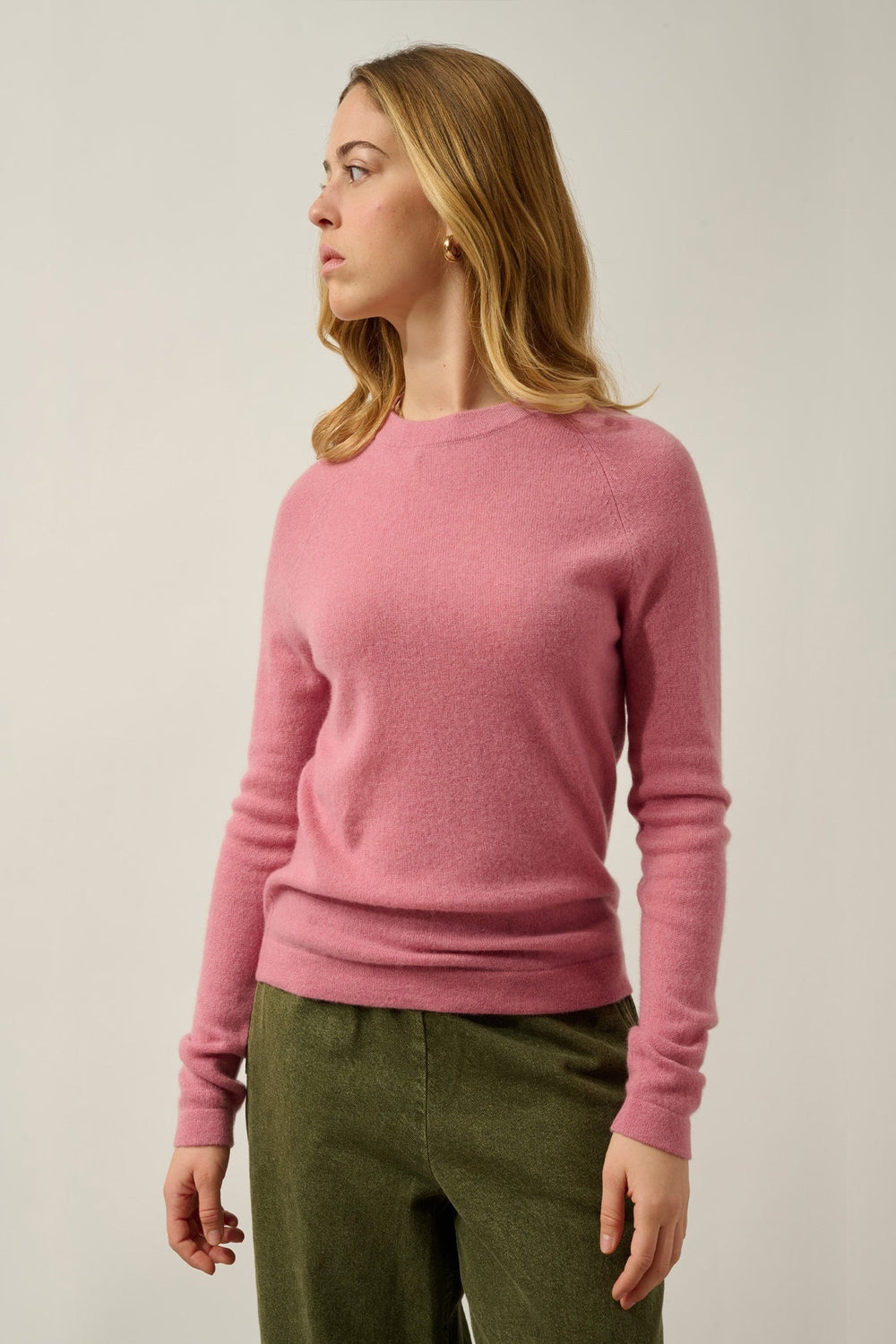 ECRIN Pullover mit Rundhalsausschnitt Blütenblatt 100% Kaschmir