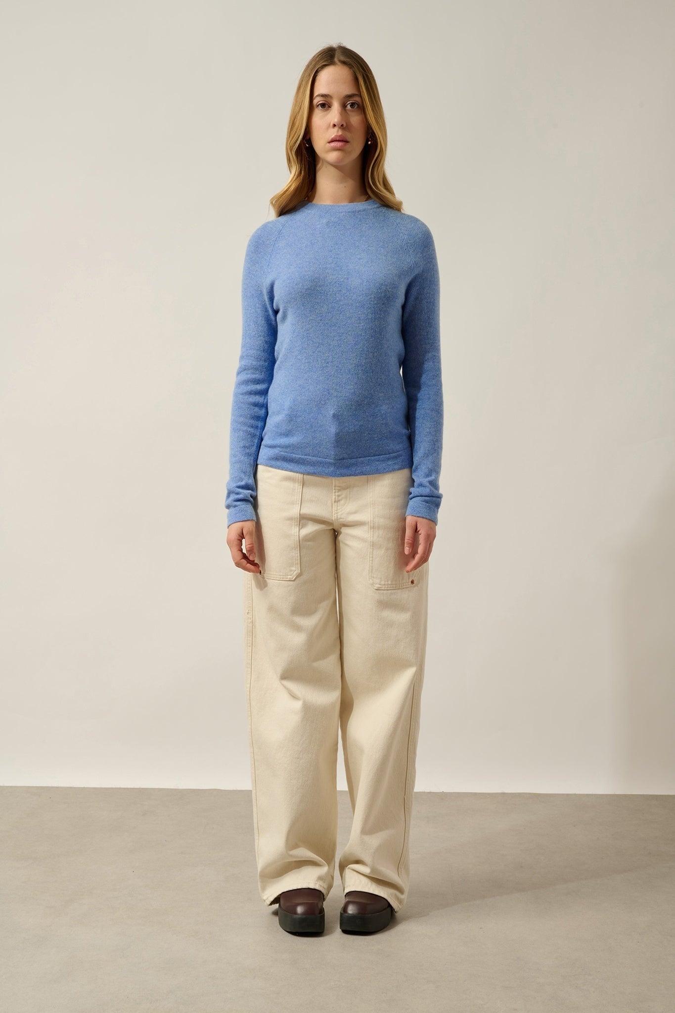 ECRIN Himmel Rundhalspullover 100% Kaschmir