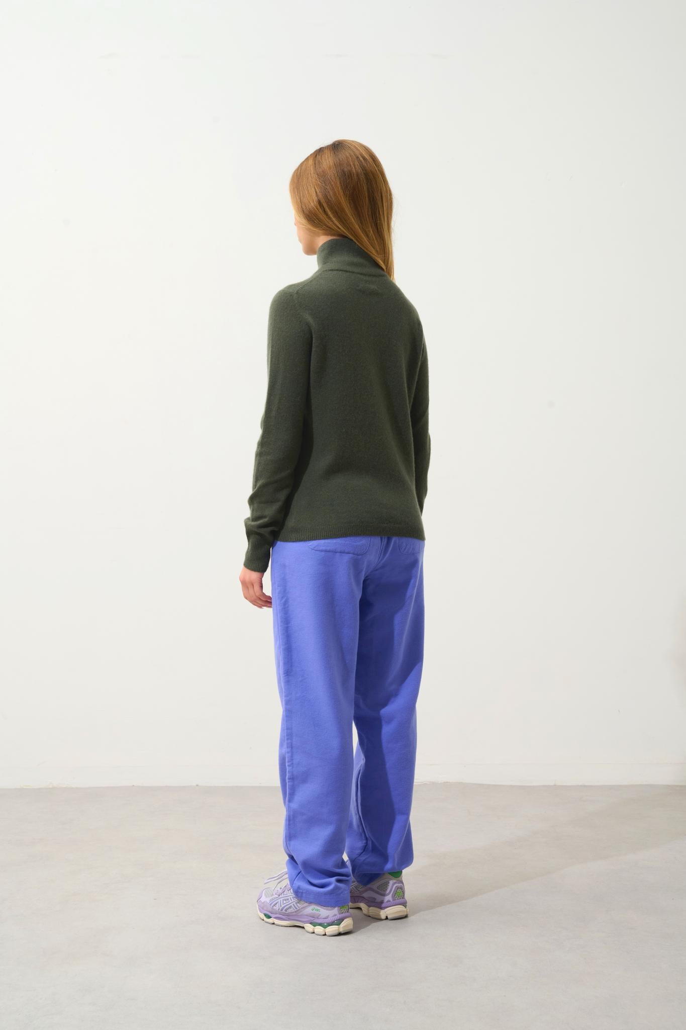 EILEEN Rollkragenpullover khaki 100% Kaschmir