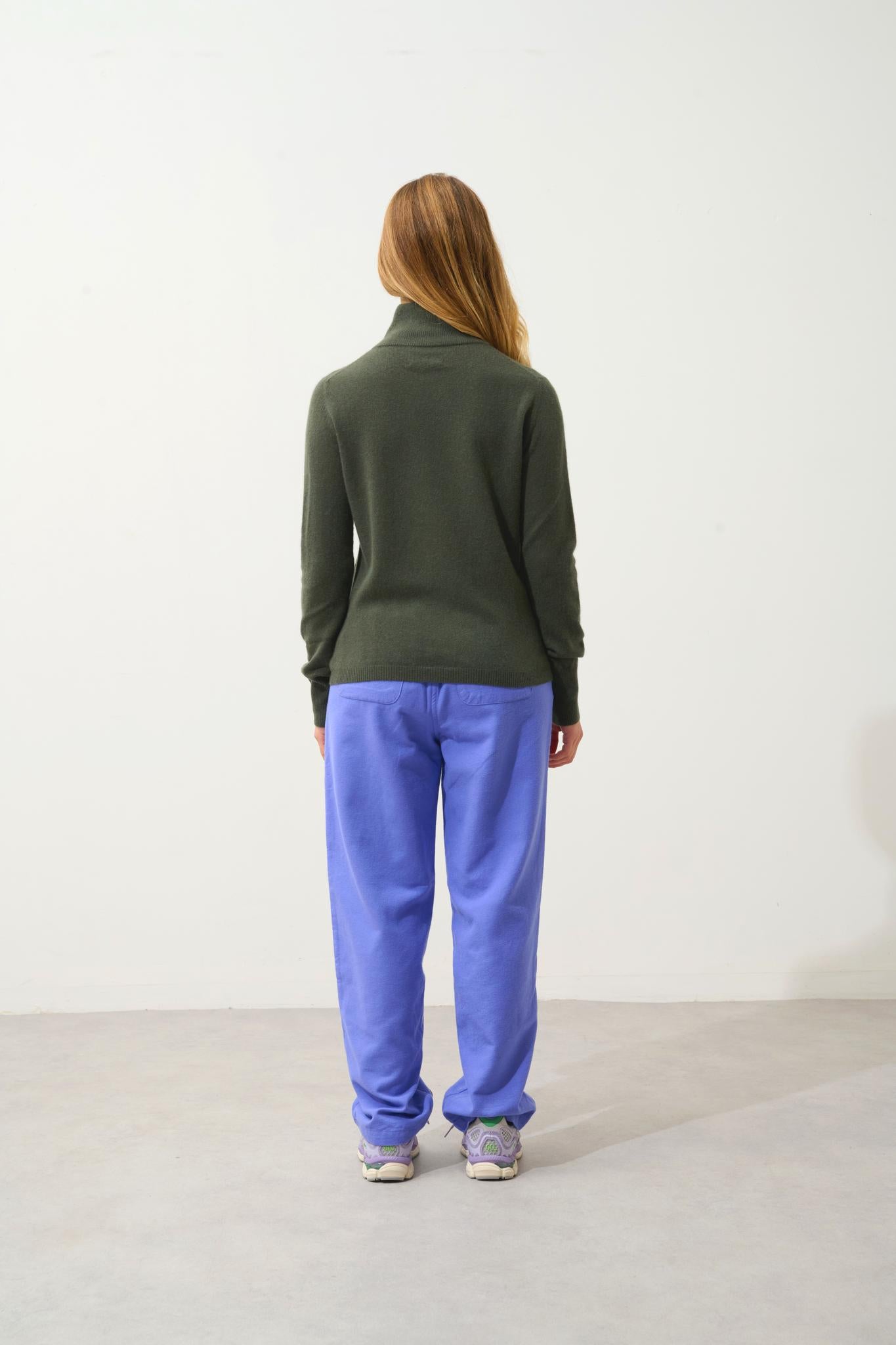 EILEEN Rollkragenpullover khaki 100% Kaschmir