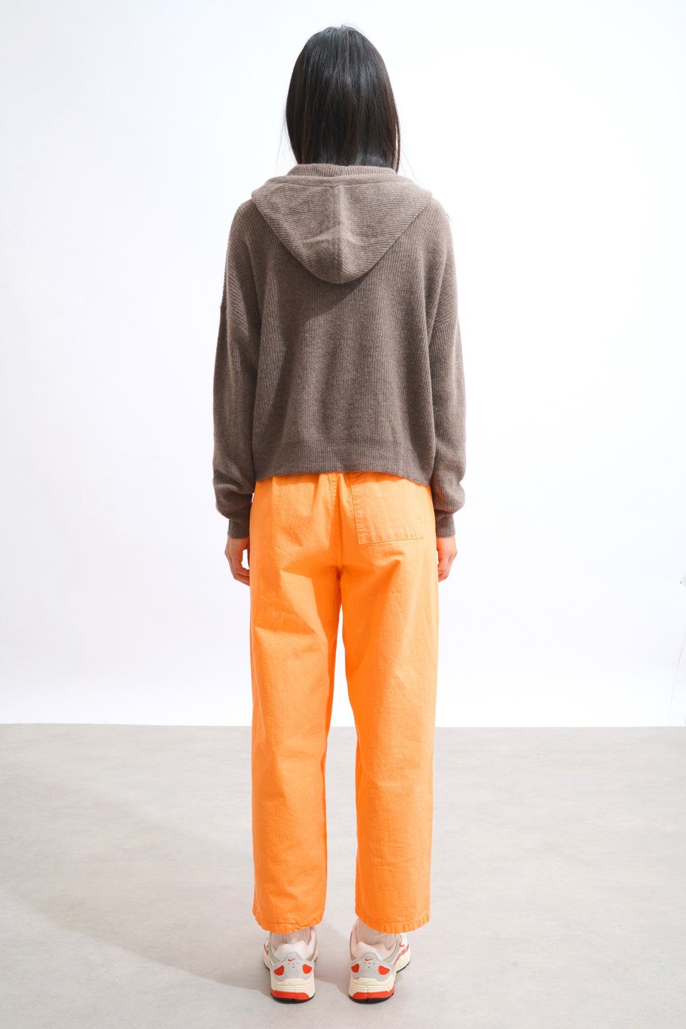 elara cardigan capuche taupe chiné 100% cachemire