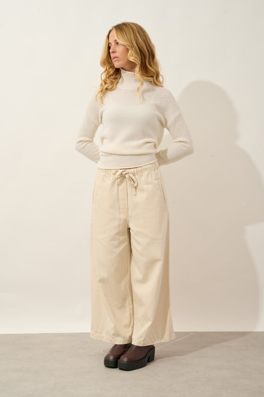 elodie pull col mantant 6 fils neige 100% cachemire