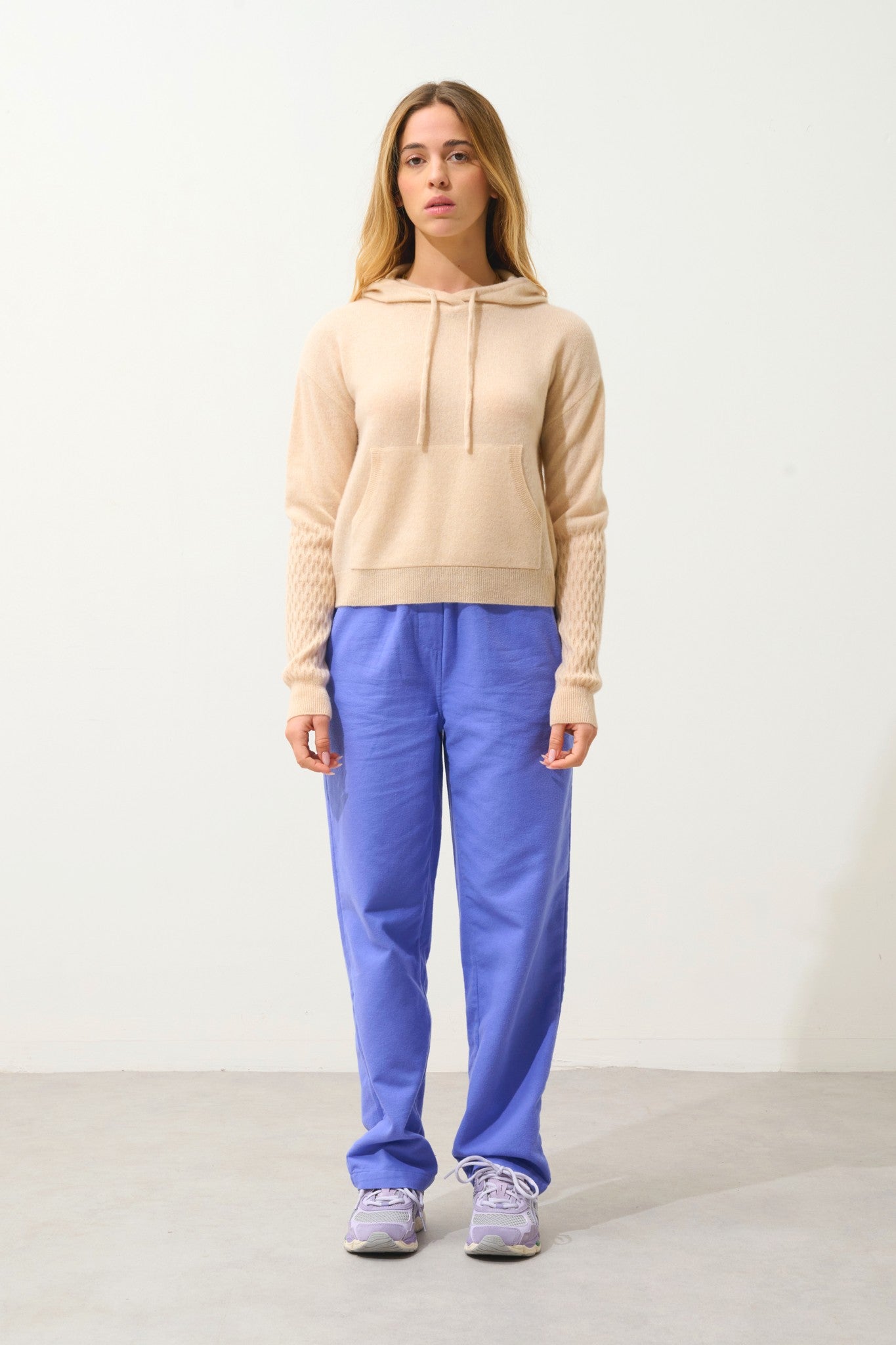 elowen pull capuche sable 100% cachemire