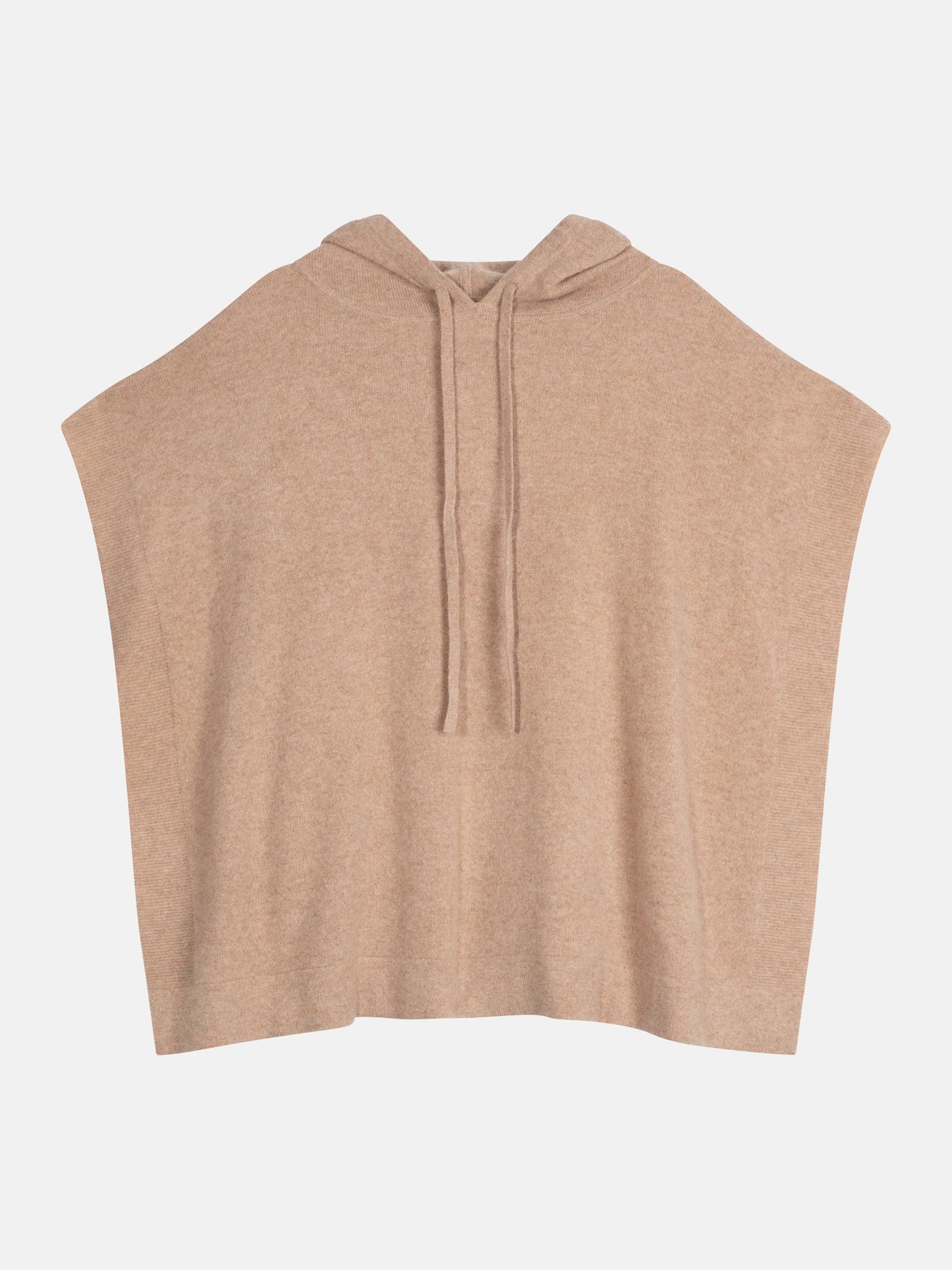 ELSA poncho capuche camel chiné 100% cachemire