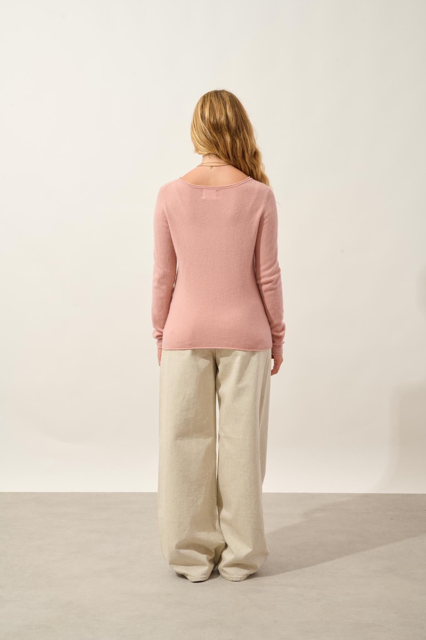EPÉNA Pullover mit Rundhalsausschnitt Rosenholz 100% Kaschmir