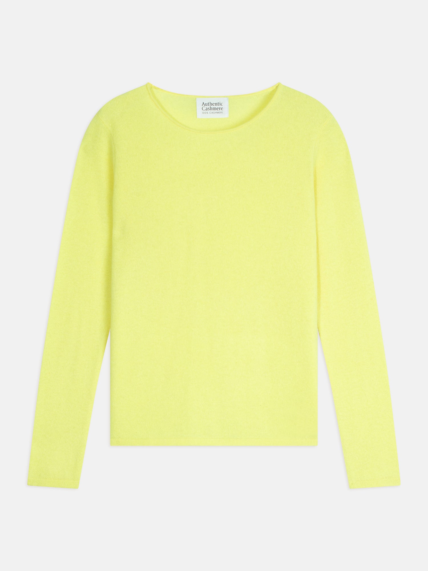 EPÉNA pull col rond limonade fluo 100% cachemire