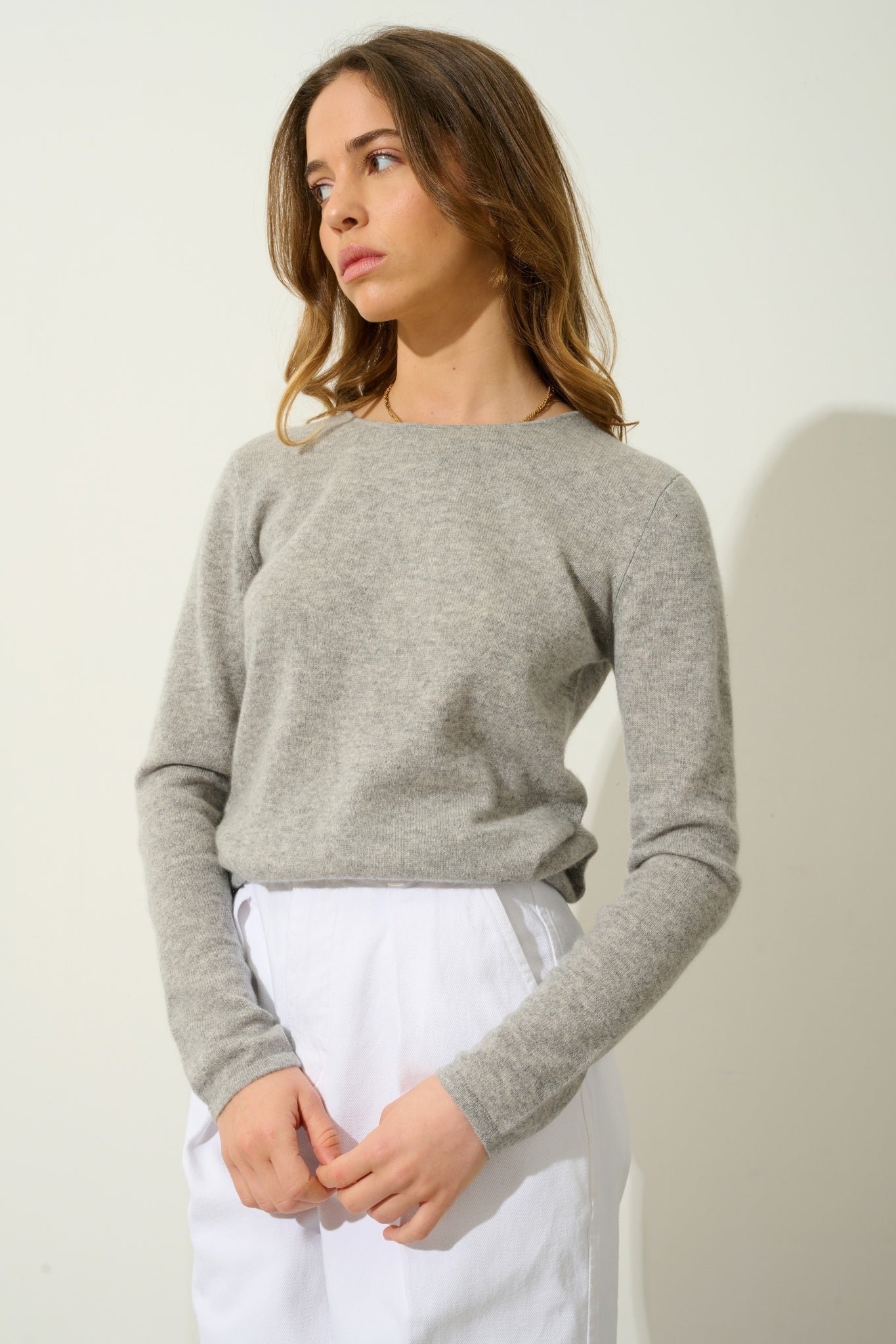 EPÉNA cloudy mottled round-neck sweater 100% cashmere