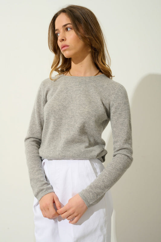 EPÉNA cloudy mottled round-neck sweater 100% cashmere