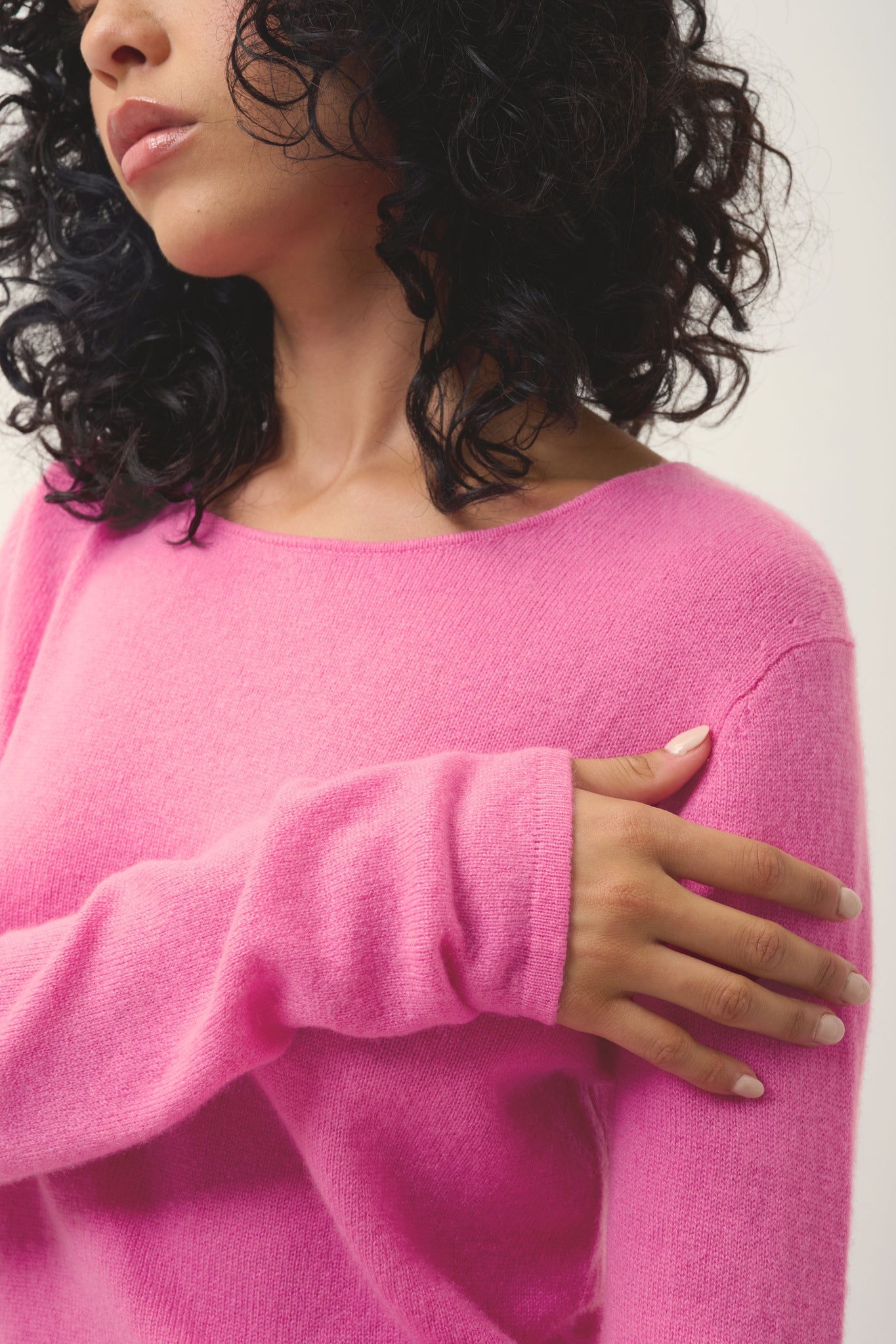 EPÉNA Pullover mit Rundhalsausschnitt rosa 100% Kaschmir