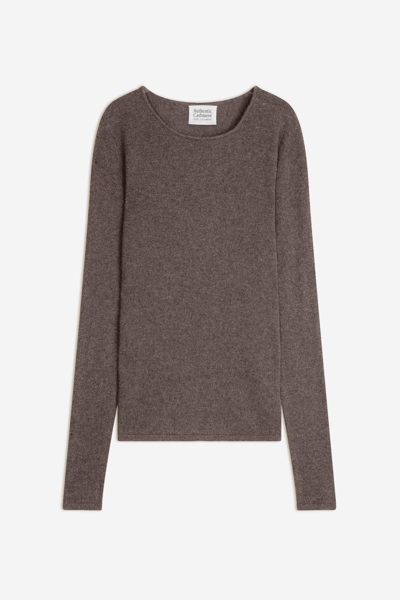 epéna pull col rond taupe chiné 100% cachemire