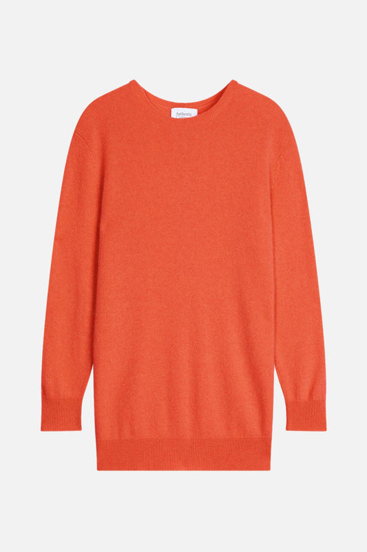 ESTARIS Pullover Rundhalsausschnitt geknöpft Rücken orange 100% Kaschmir