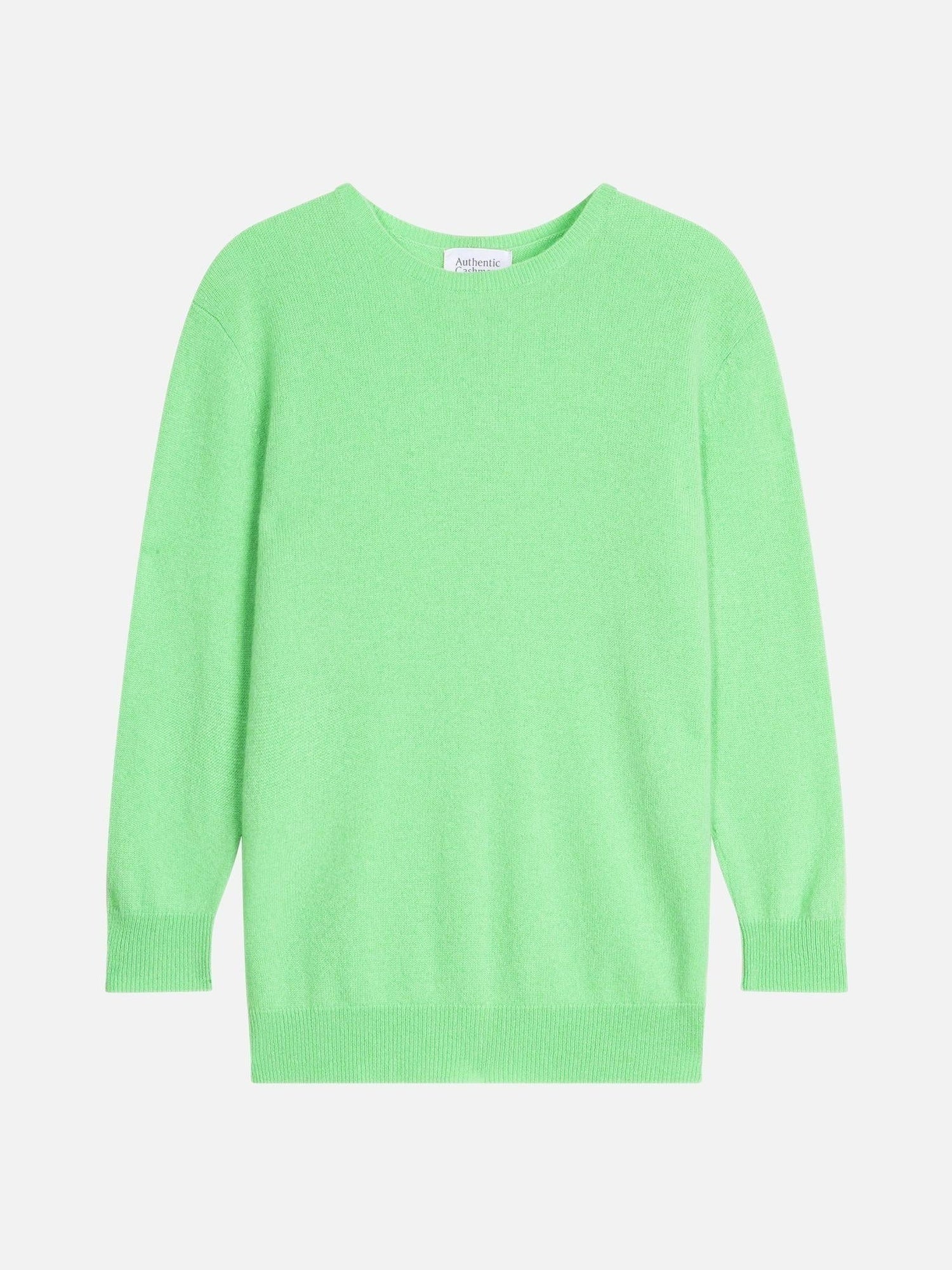 ESTARIS pull col rond boutonné dos tilleul 100% cachemire