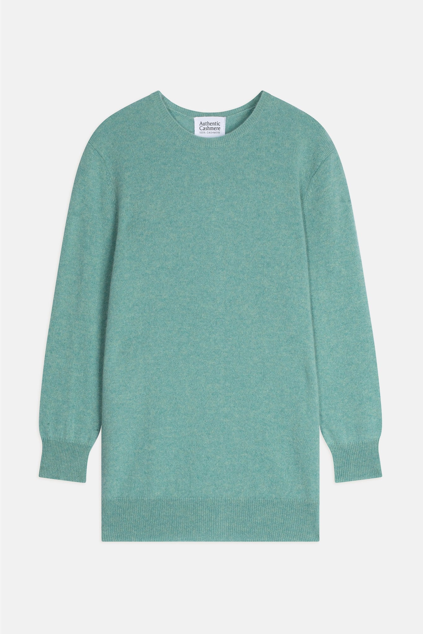 estaris pull col rond boutonné dos vert chiné 100% cachemire