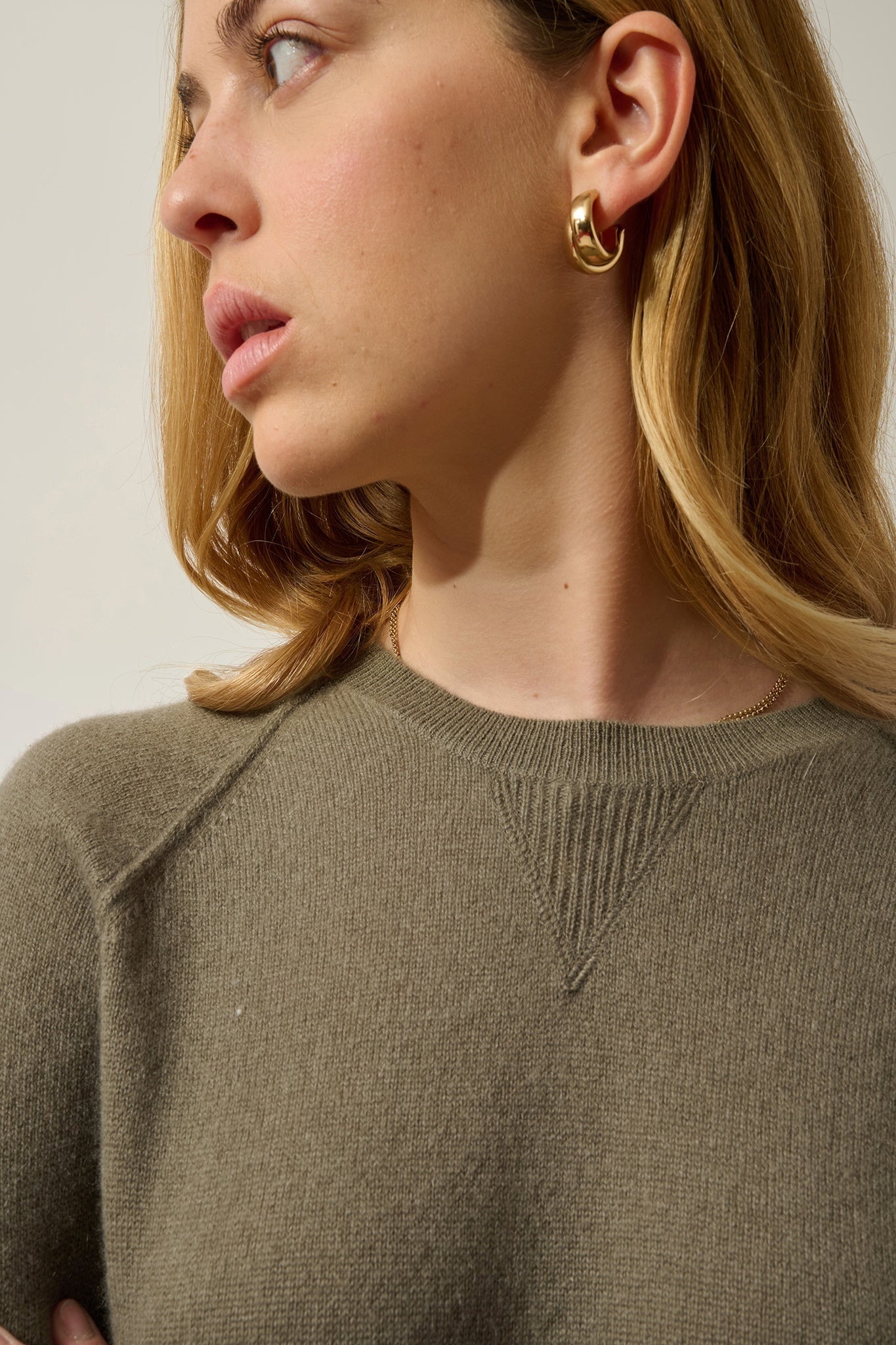 ETRET army round-neck sweater 100% cashmere