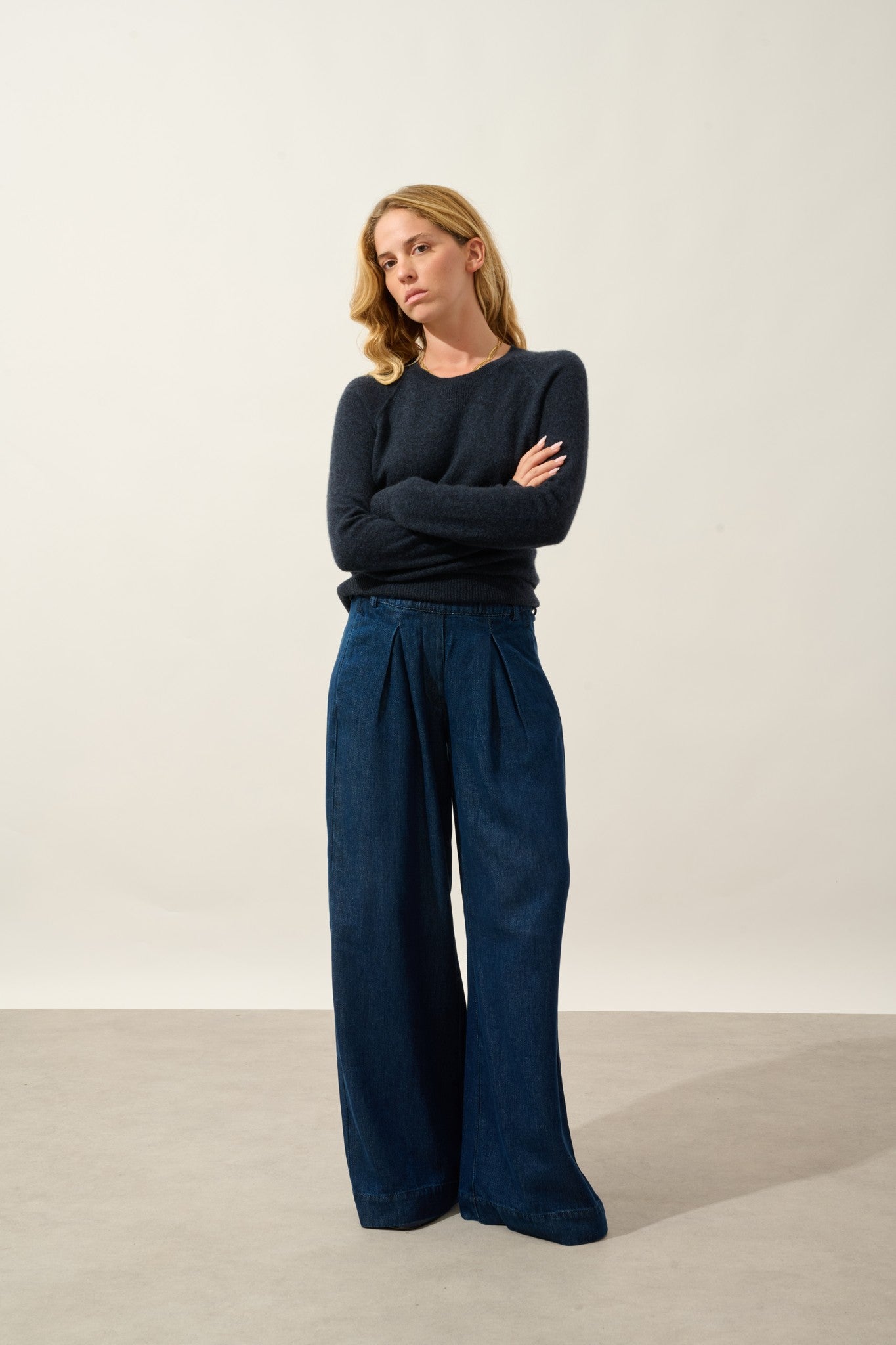 etret pull col rond caviar 100% cachemire