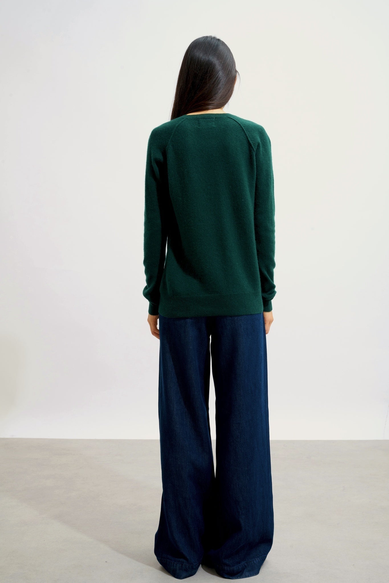 ETRET pull col rond cyprès 100% cachemire