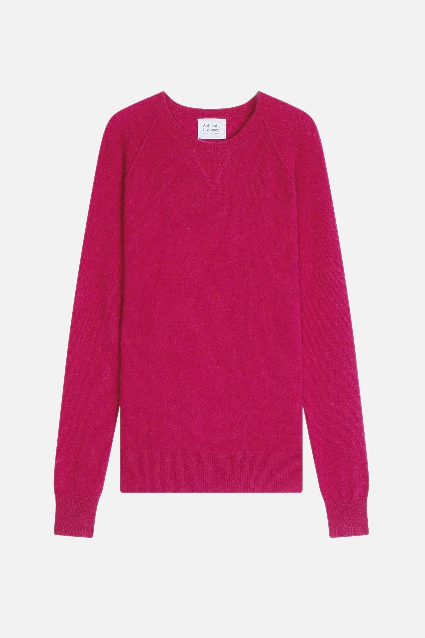 ETRET round-neck sweater fuchsia 100% cashmere
