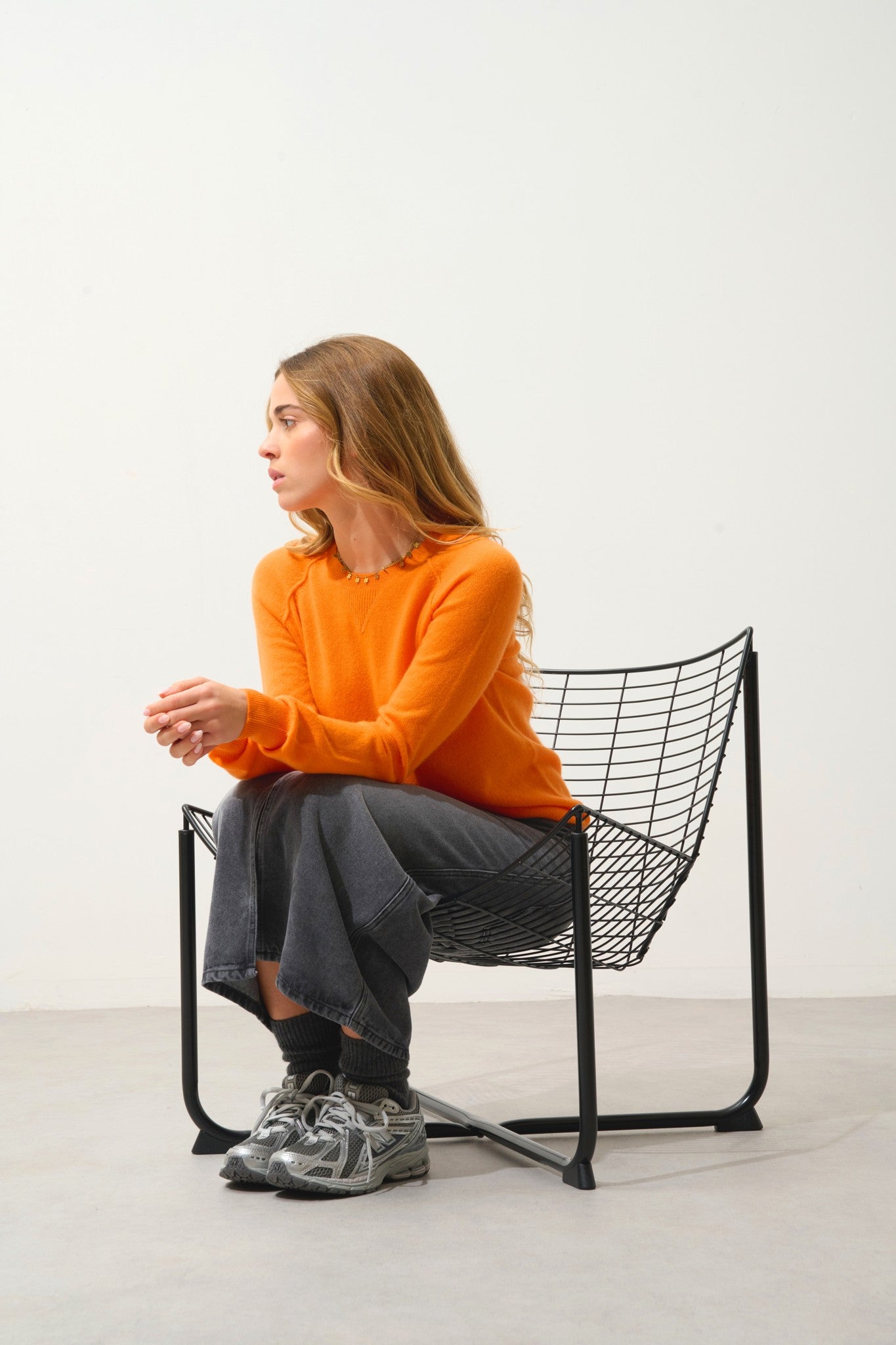 etret pull col rond mandarine 100% cachemire