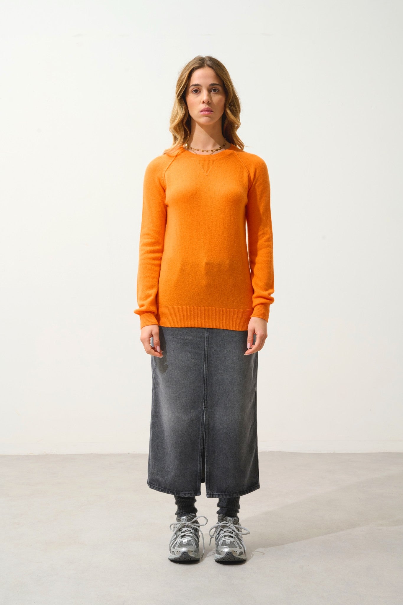 etret pull col rond mandarine 100% cachemire