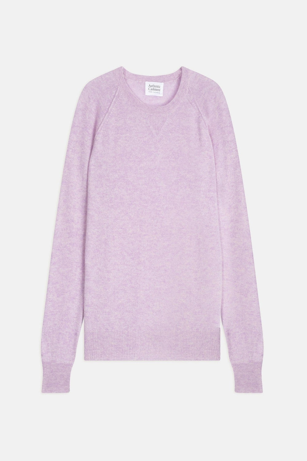 etret pull col rond mauve chiné 100% cachemire