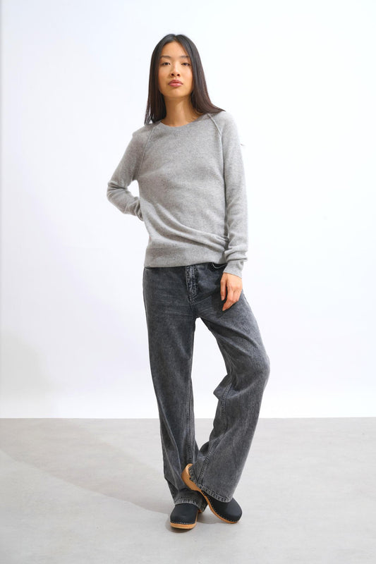 ETRET cloudy mottled round-neck sweater 100% cashmere