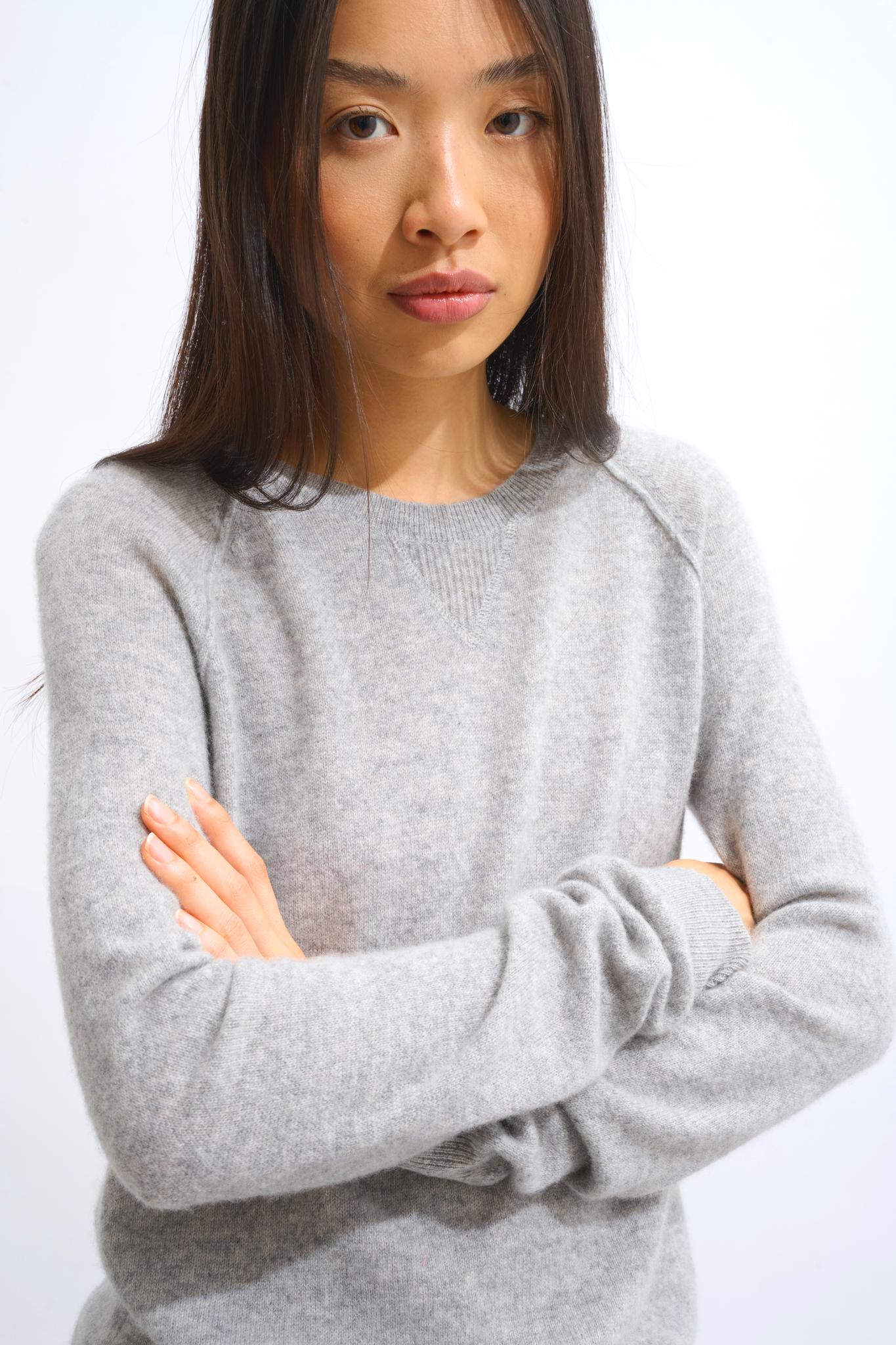 ETRET pull col rond nuage chiné 100% cachemire