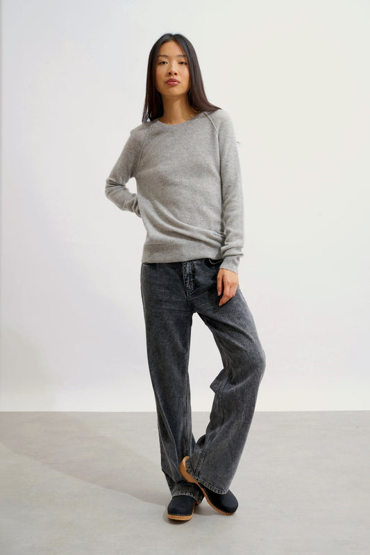 ETRET cloudy mottled round-neck sweater 100% cashmere