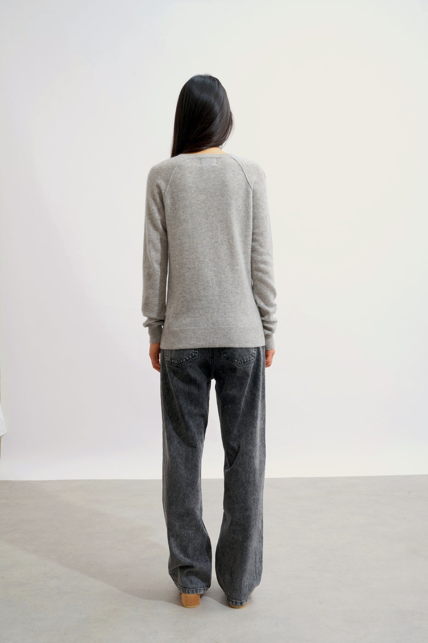 ETRET Pullover mit Rundhalsausschnitt Wolke meliert 100% Kaschmir