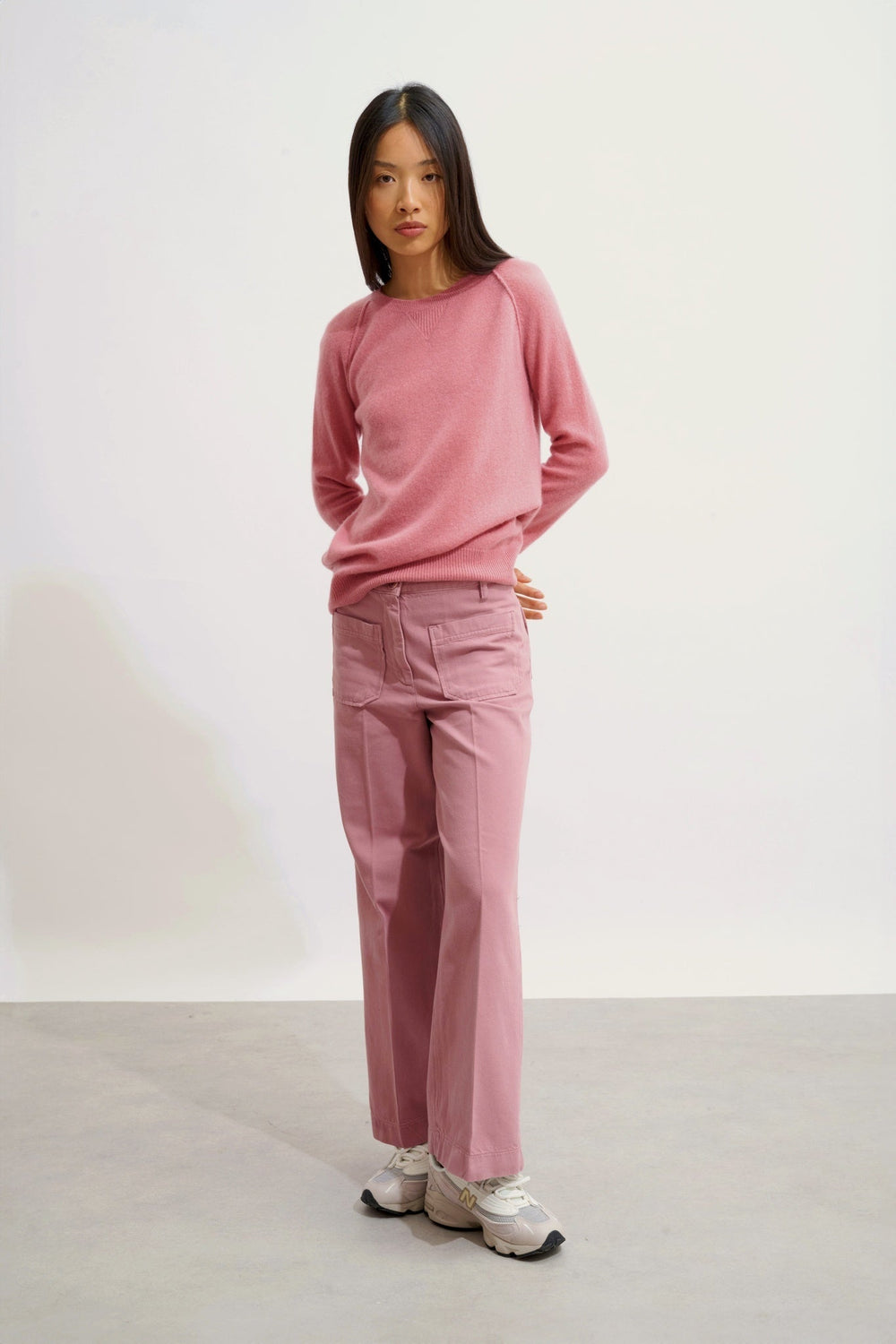 ETRET pull col rond pétale 100% cachemire