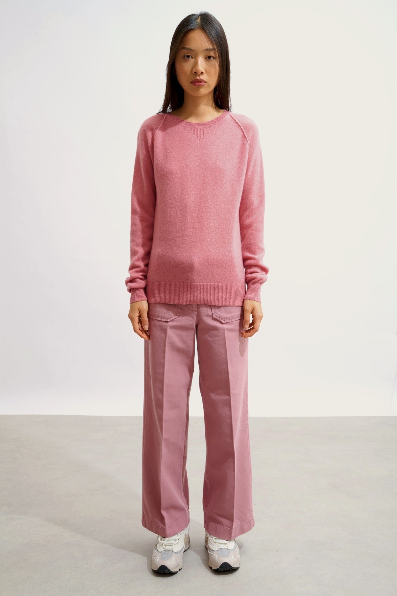 ETRET pull col rond pétale 100% cachemire