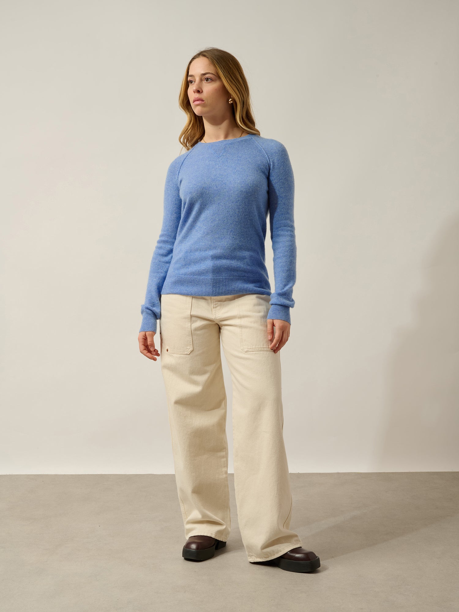 ETRET sky 100% cashmere round-neck sweater
