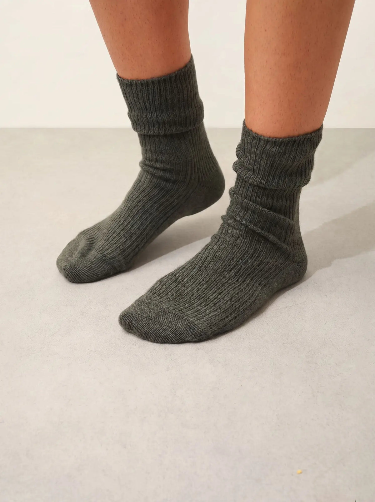 Chaussettes 4 Fils Kaki Chiné