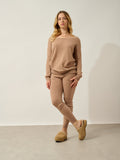 FARAUT pull col rond camel chiné 100% cachemire