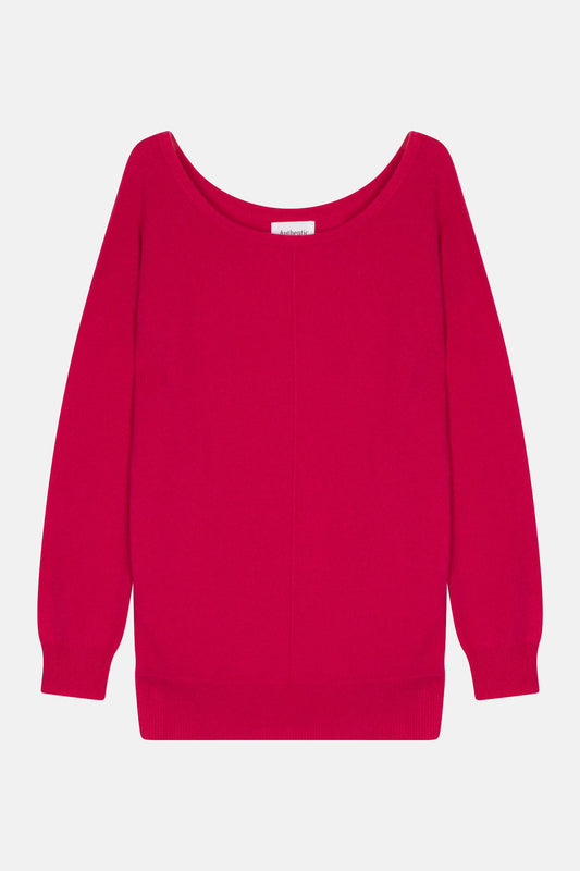 FARAUT Pullover mit Rundhalsausschnitt fuchsia 100% Kaschmir