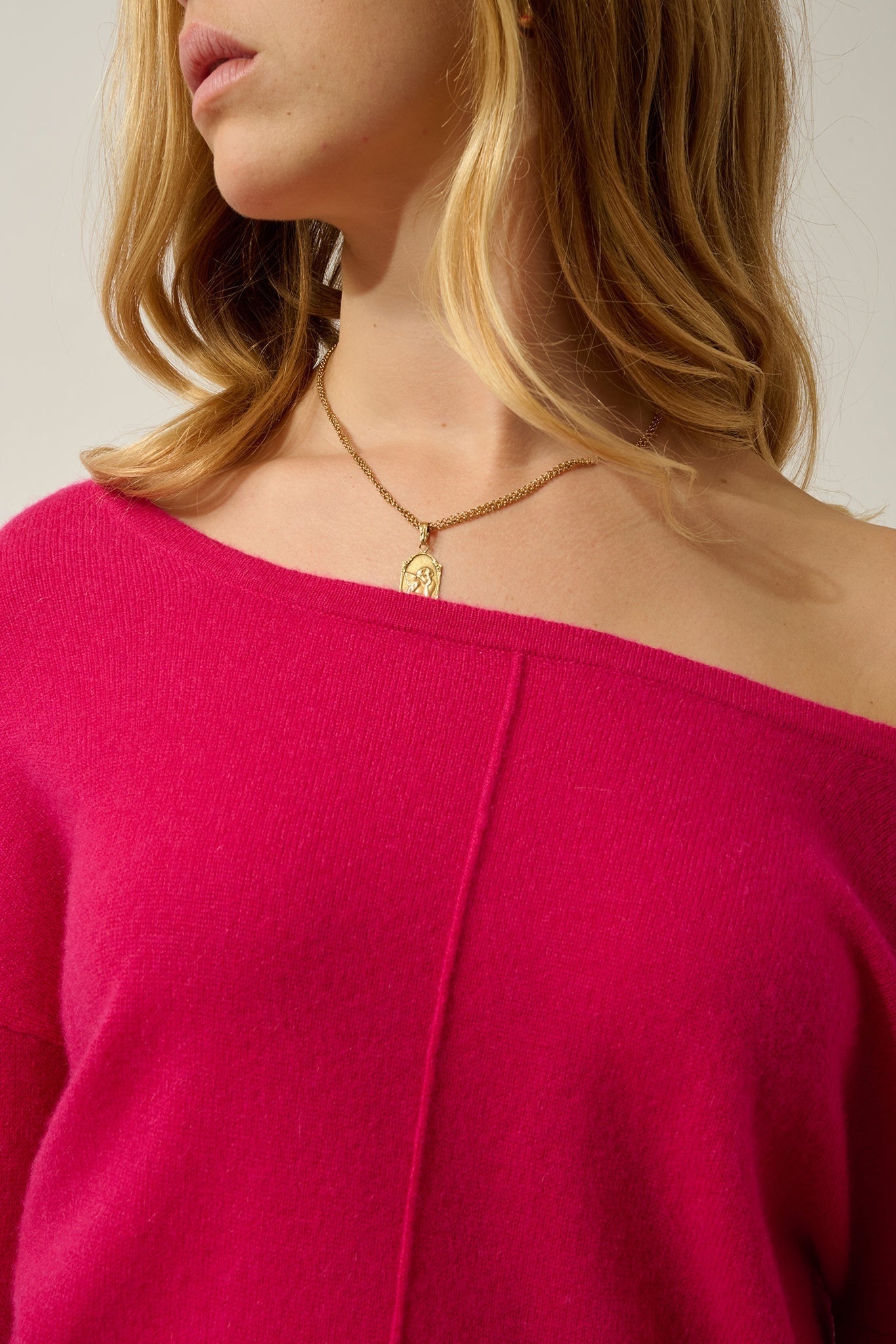 FARAUT Pullover mit Rundhalsausschnitt fuchsia 100% Kaschmir