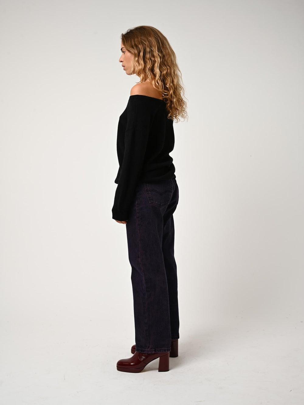 FARAUT black round-neck sweater 100% cashmere