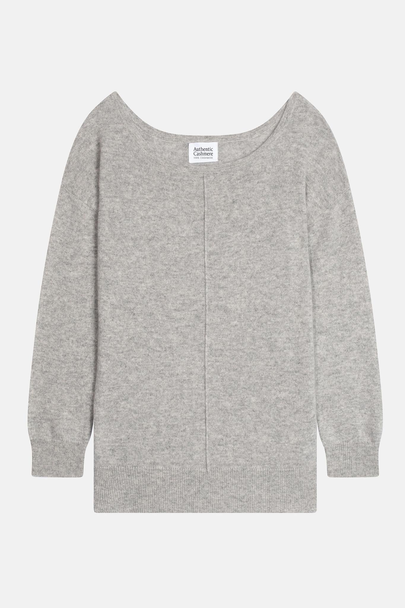 FARAUT pull col rond nuage chiné 100% cachemire