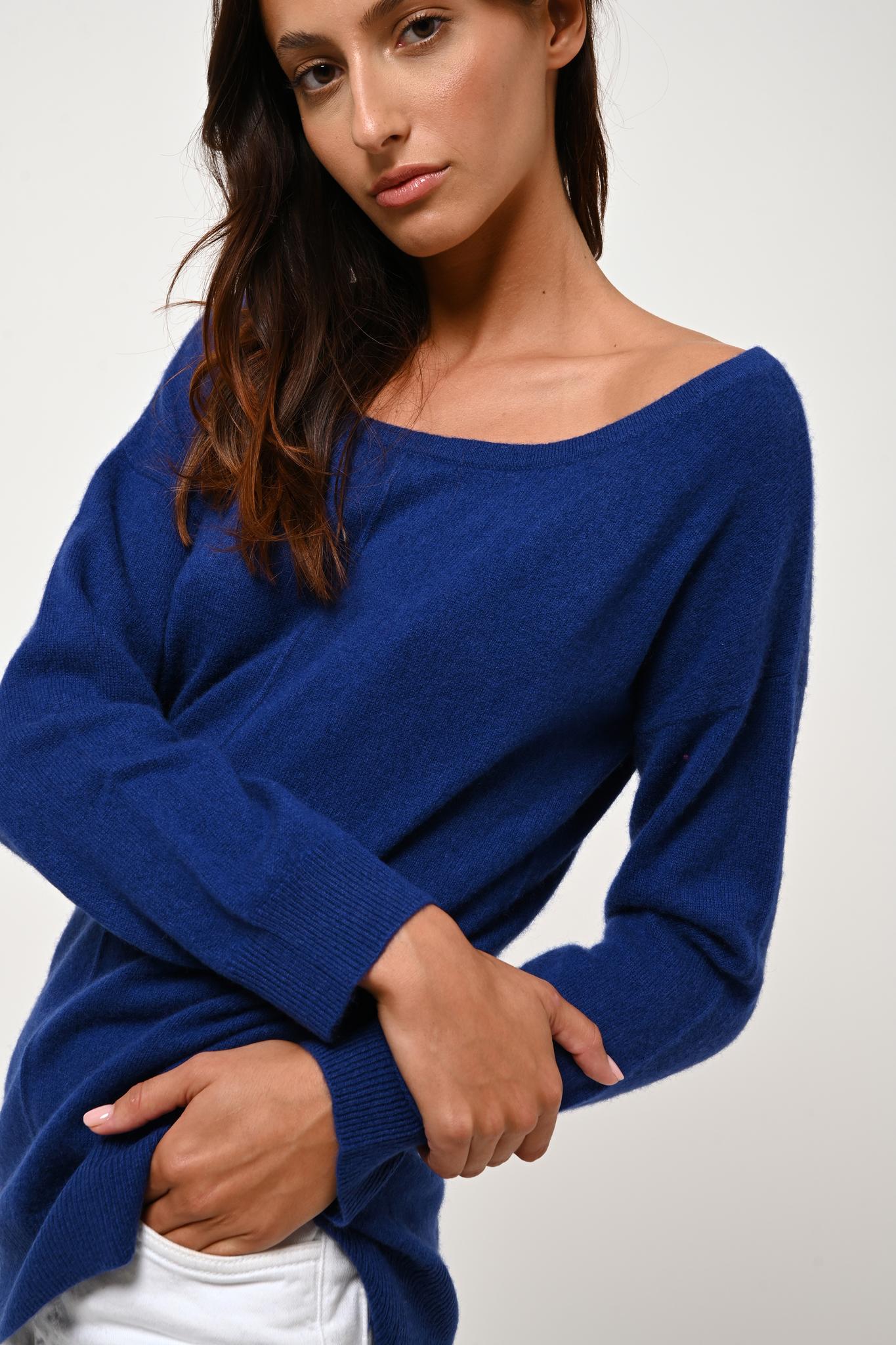 FARAUT 100% cashmere ultramarine round neck sweater