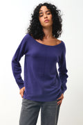 FARAUT pull col rond purple 100% cachemire