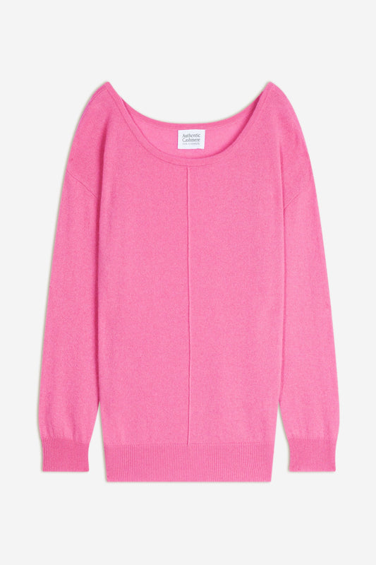 faraut pull col rond rose 100% cachemire